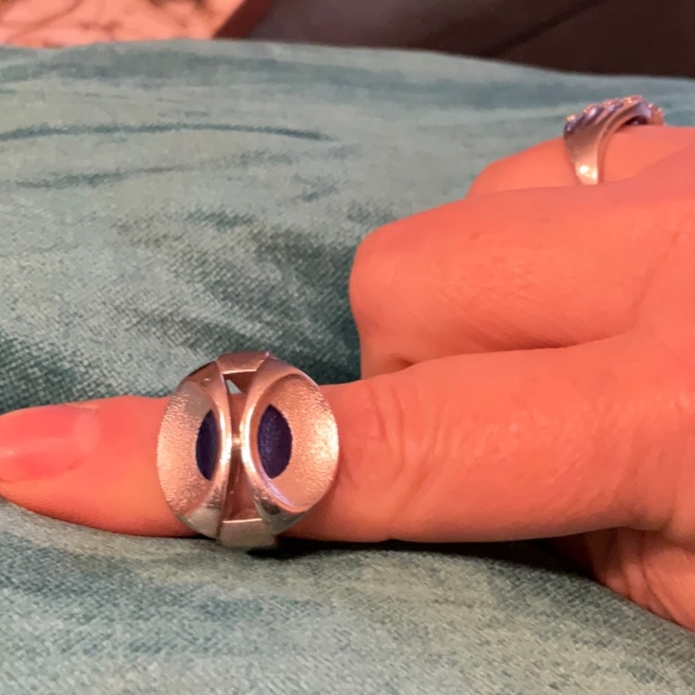 Genuine Orlandini silver enamel ring - Beautiful!